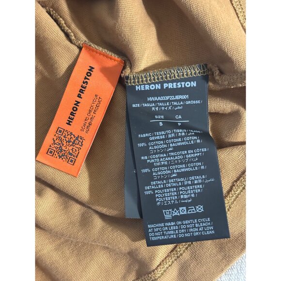 Heron Preston Brown Cotton Short Sleeve T-Shirt With Russian Script For Men - Picture 5 of 5